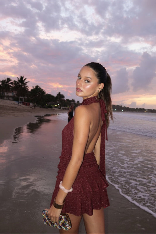 Vestido Kos SS26 - Tinto